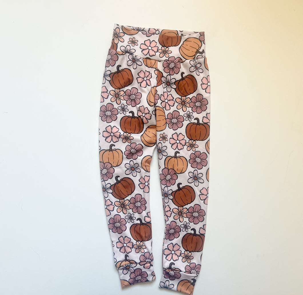 3t Pumpkin Floral legging