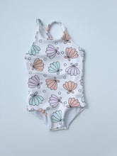 Load image into Gallery viewer, Pastel Shells Crossback swim suit
