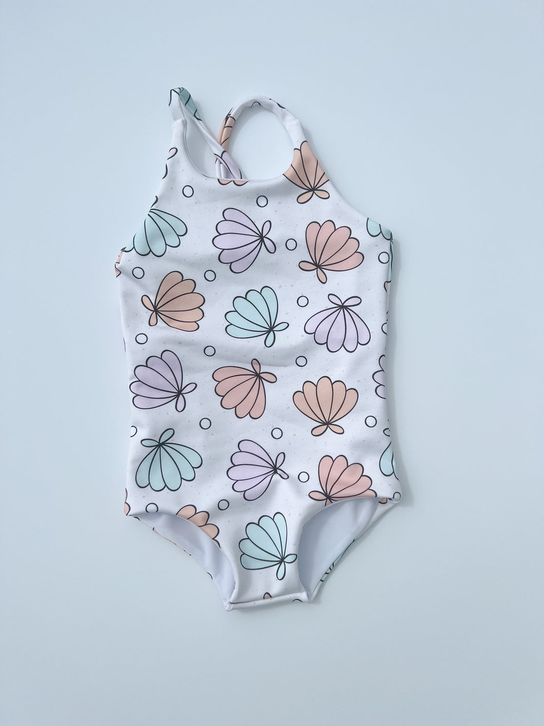Pastel Shells Crossback swim suit